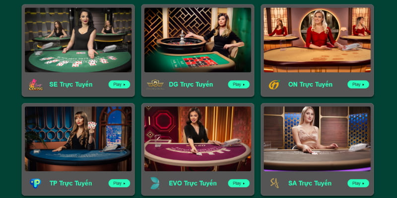 Có rất nhiều nhà cung cấp trên sân cược casino của nhà cái OK365